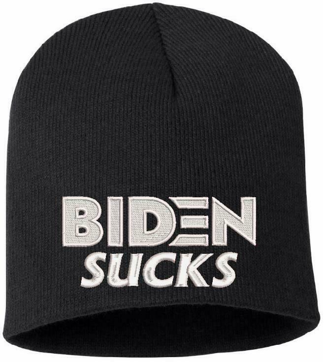 BIDEN SUCKS Embroidered Winter Hat-Cuff or Beanie Style FU46 FJB Trump 2024