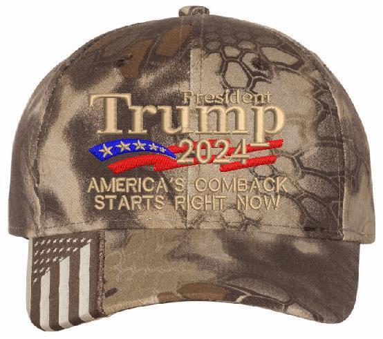 TRUMP 2024 Hat "America's comeback starts right now" Adjustable Embroidered Hat