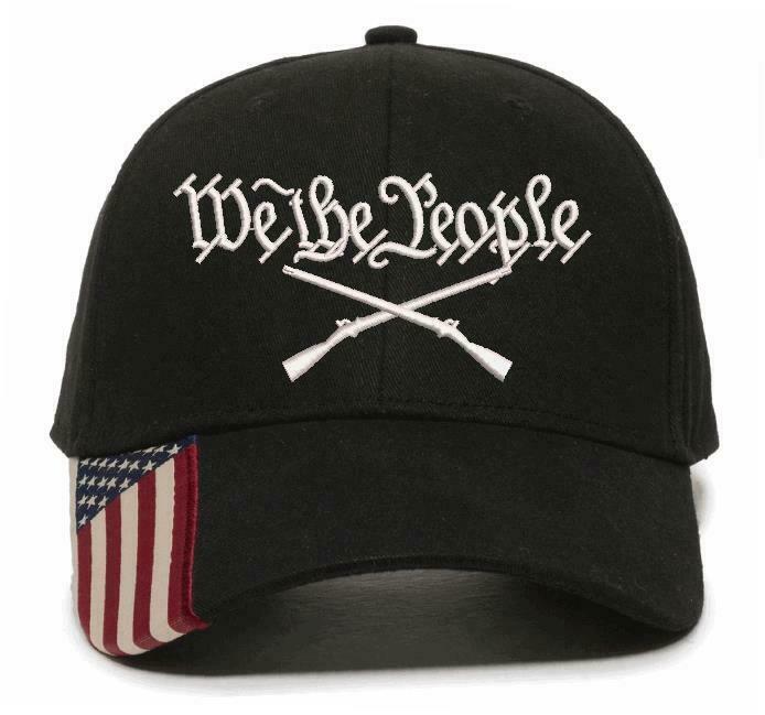 We The People Embroidered Hat 2nd Amendment USA300 Outdoor Cap w/Flag Brim