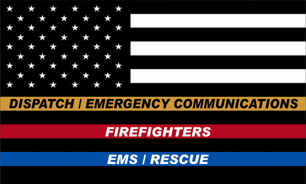 Thin Blue Line Decal - Dispatch Firefighter EMS Rescue Reflective Flag Decal