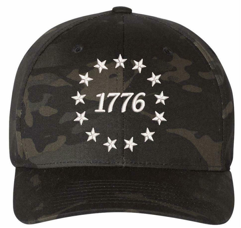 1776 Stars Embroidered FLEX FIT Hat - Declaration of Independence Hat - Various