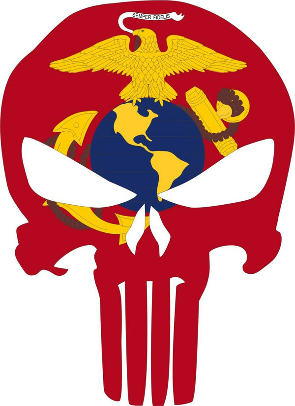 Punisher Skull Window Decal, Marine Corps EGA - Various sizes - free shipping