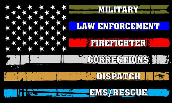 Thin Blue Line Flag MAGNET - Military, Police, Firefighter, Corrections MAGNET