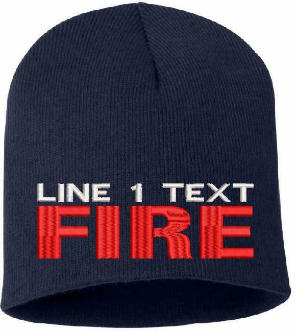 Custom Firefighter Winter Hat Embroidered FIRE STYLE Knit Beanie or Cuff
