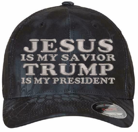 Jesus is my Savior Trump Is My President 6277 Kryptek Flex Fit Hat S/M L/XL