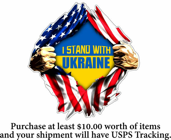 I Stand With Ukraine Decal - USA Chest Version - Various Sizes Pray for Ukraine