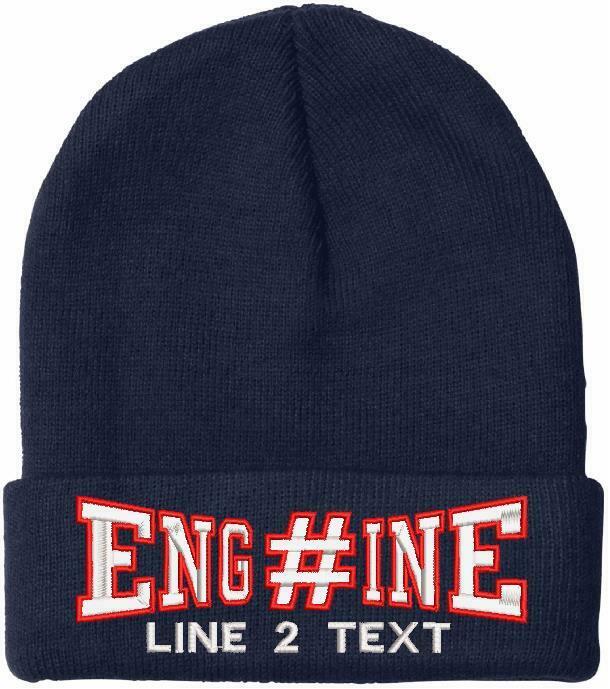 Custom Firefighter Winter Hat Embroidered ENGINE 38 STYLE Knit Beanie or Cuff