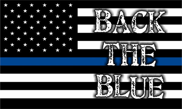 Thin Blue Line Decal - American Flag BACK THE BLUE  free Ship Various Sizes