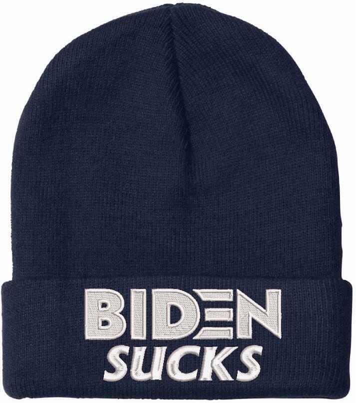 BIDEN SUCKS Embroidered Winter Hat-Cuff or Beanie Style FU46 FJB Trump 2024