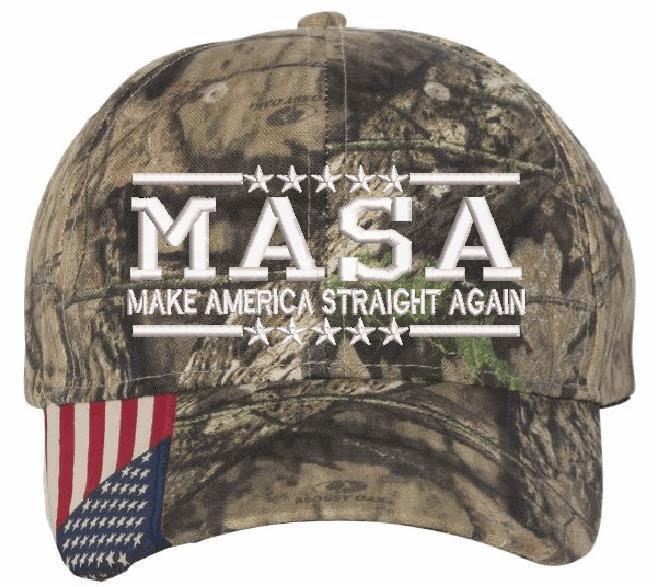 MASA Make America Straight Again Embroidered USA300 Adjustable Hat
