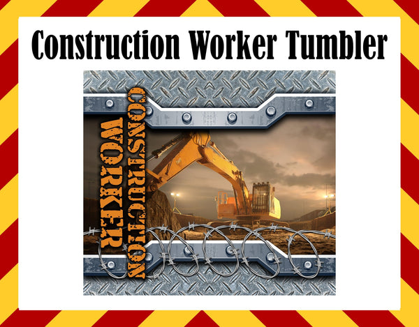 Construction Worker Sublimated Tumbler