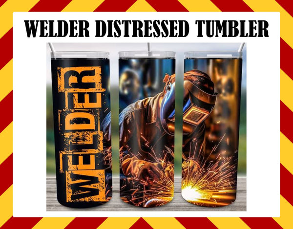 Welder Distressed Sublimated Tumbler