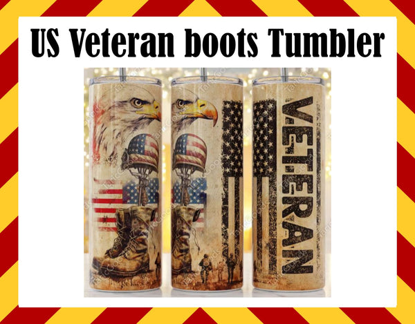 Military Veteran Boots Tumbler