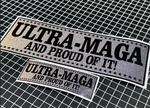 Trump 2024 Bumper Window Sticker/Magnet - BLACKOUT REFLECTIVE "Ultra Maga"