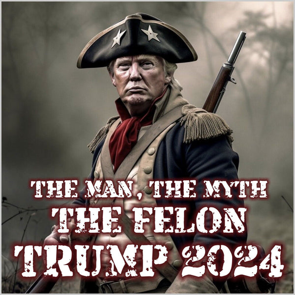 Convicted Felon Trump 2024 USA Trump with Hat MAGA Trump Felon Sticker or Magnet