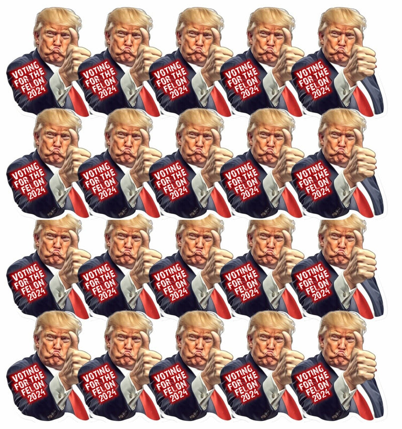 Trump 2024 Voting for the Felon 2024 PACK OF 20 Small 2" Decals for Gas Pumps :)