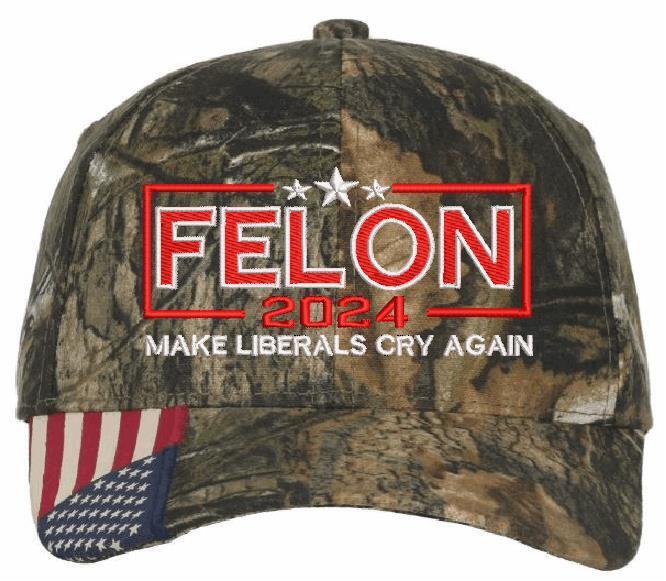 Trump 2024 Hat - FELON 2024 MAKE LIBERALS CRY AGAIN Flex fit or Adjustable Hat