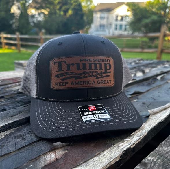 Trump 2024 Hat - Make America Great Richardson 112 Leather Badge Hat MAGA Felon