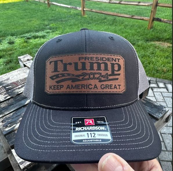 Trump 2024 Hat - Make America Great Richardson 112 Leather Badge Hat MAGA Felon