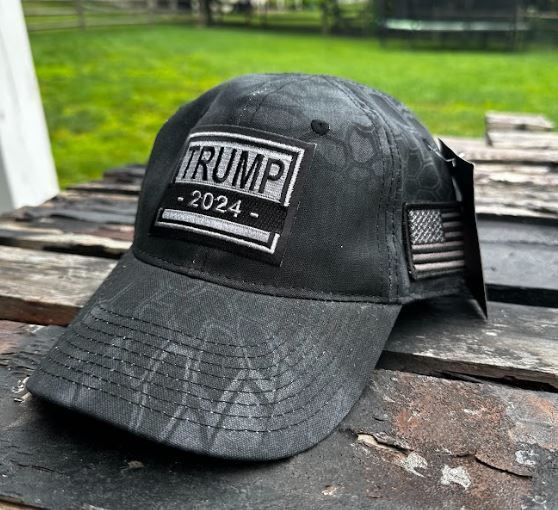 Trump 2024 PATCH Hat - Embroidered TRUMP 2024 Adjustable Tac600 Flag Patch Hat