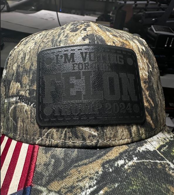 Convicted Felon "Voting for the Felon" MOSSY OAK Trump 2024 Adjustable Hat MAGA