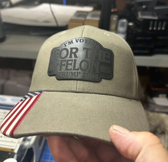 Convicted Felon "Voting for the Felon" OLIVE USA-300 Trump 2024 Adjustable Hat