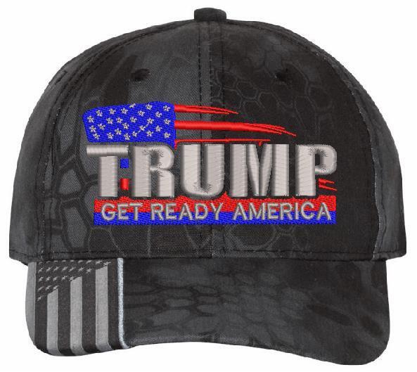 Trump Hat Get Ready America Embroidered Adjustable/Flex Fit Hat MAGA TRUMP 2024