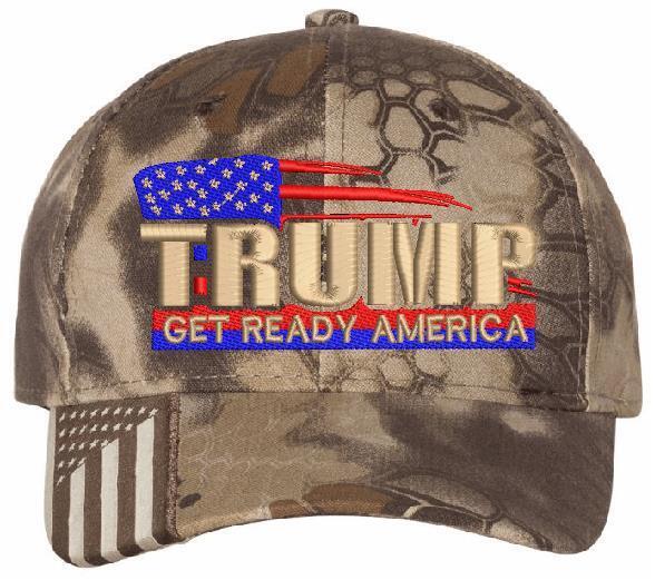 Trump Hat Get Ready America Embroidered Adjustable/Flex Fit Hat MAGA TRUMP 2024