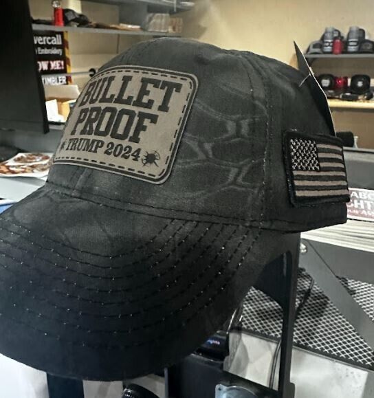 Trump Bulletproof Gray/Black TAC-600 Kryptek Typhoon Leather Badge Hat