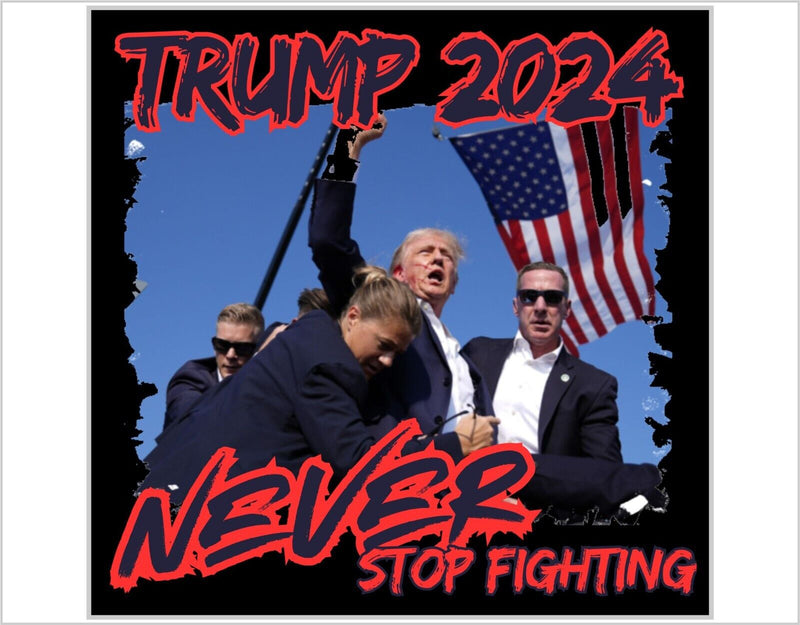 Trump Never Stop FIGHTING Trump 2024 Window Sticker or Magnet MAGA Trump 2024