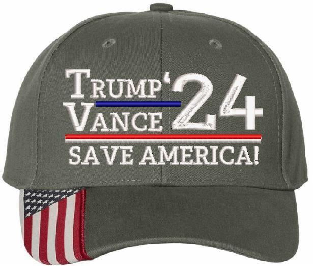 Trump Vance Hat 2024 Ver. 2 Embroidered Hat - USA300 or Flex Fit Trump 2024 Hat