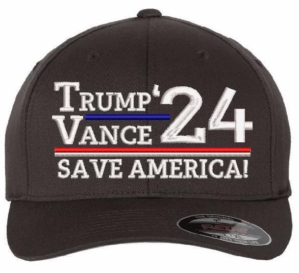 Trump Vance Hat 2024 Ver. 2 Embroidered Hat - USA300 or Flex Fit Trump 2024 Hat