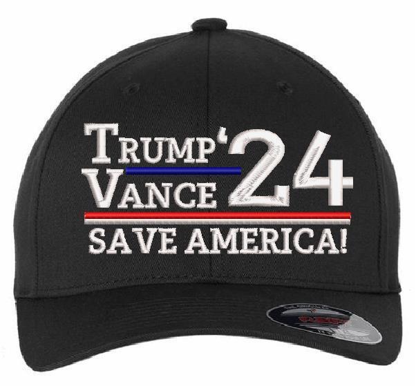 Trump Vance Hat 2024 Ver. 2 Embroidered Hat - USA300 or Flex Fit Trump 2024 Hat