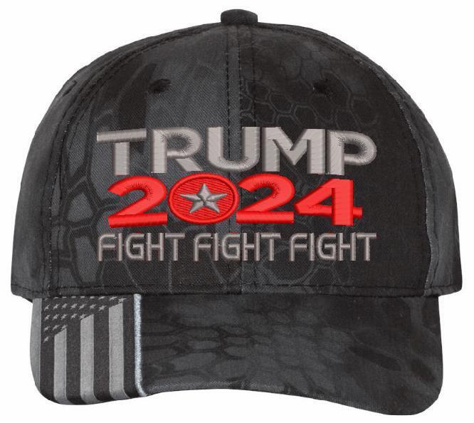 Trump Vance FIGHT FIGHT FIGHT Embroidered Flex Fit or Adjustable Hat MAGA Trump