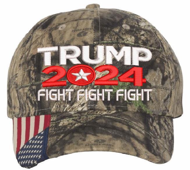 Trump Vance FIGHT FIGHT FIGHT Embroidered Flex Fit or Adjustable Hat MAGA Trump