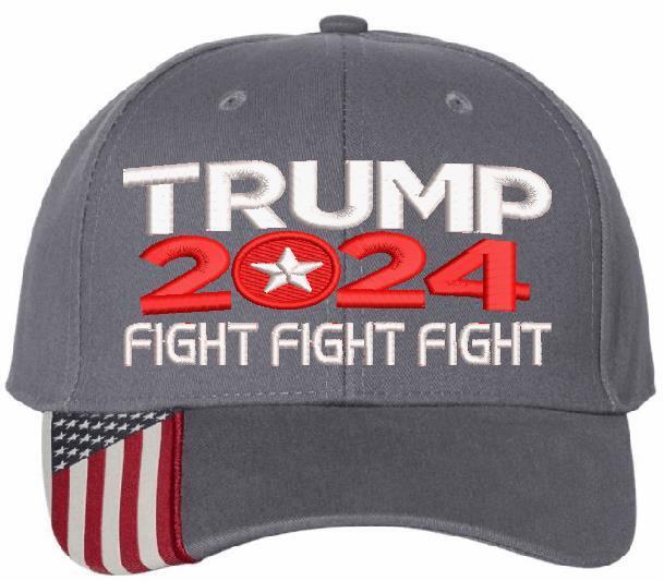 Trump Vance FIGHT FIGHT FIGHT Embroidered Flex Fit or Adjustable Hat MAGA Trump