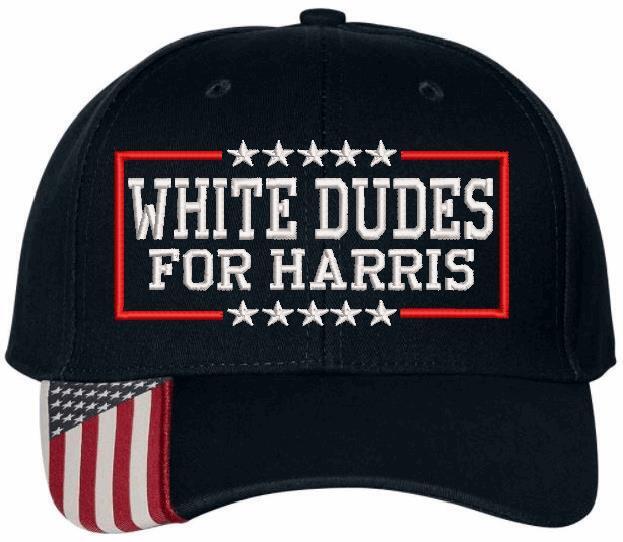 White Dudes For Kamala Harris Hat Embroidered USA300 Adjustable Hat Version Two