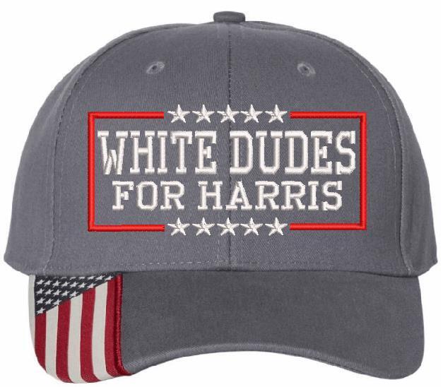 White Dudes For Kamala Harris Hat Embroidered USA300 Adjustable Hat Version Two