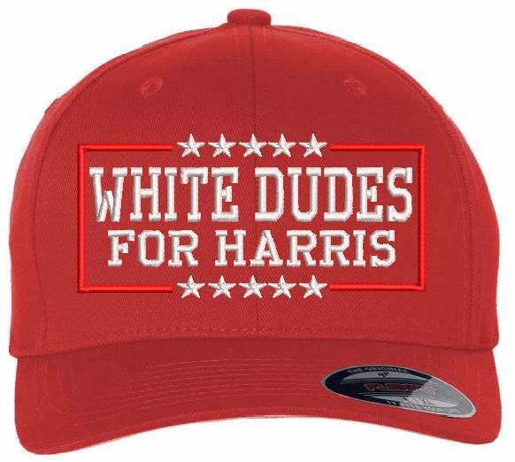 White Dudes For Kamala-Harris Hat Embroidered Flex Fit Harris 2024 Hat Version 2