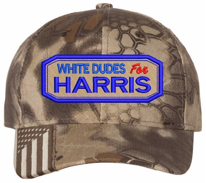 White Dudes For Kamala-Harris Hat Embroidered USA300 Adjustable Hat Kamala 2024