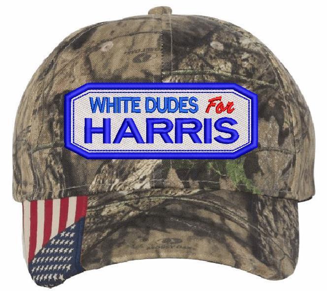 White Dudes For Kamala-Harris Hat Embroidered USA300 Adjustable Hat Kamala 2024