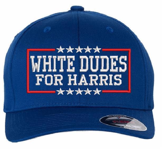 White Dudes For Kamala-Harris Hat Embroidered Flex Fit Harris 2024 Hat Version 2