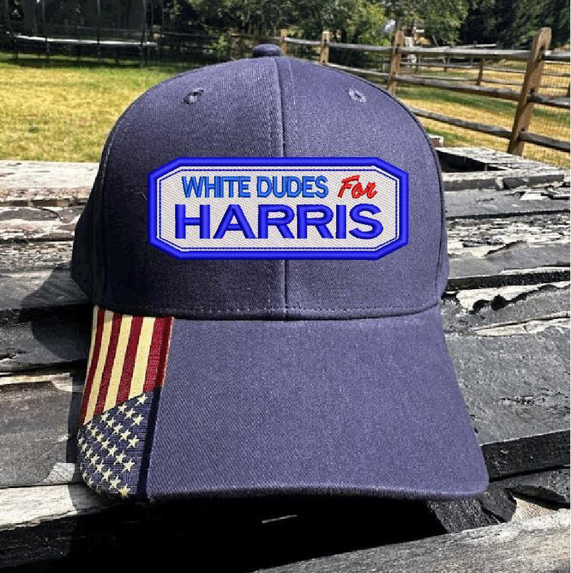 White Dudes For Kamala-Harris Hat Embroidered USA300 Adjustable Hat Kamala 2024