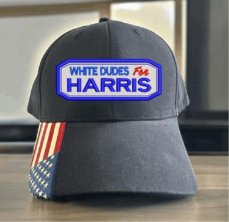 White Dudes For Kamala-Harris Hat Embroidered USA300 Adjustable Hat Kamala 2024