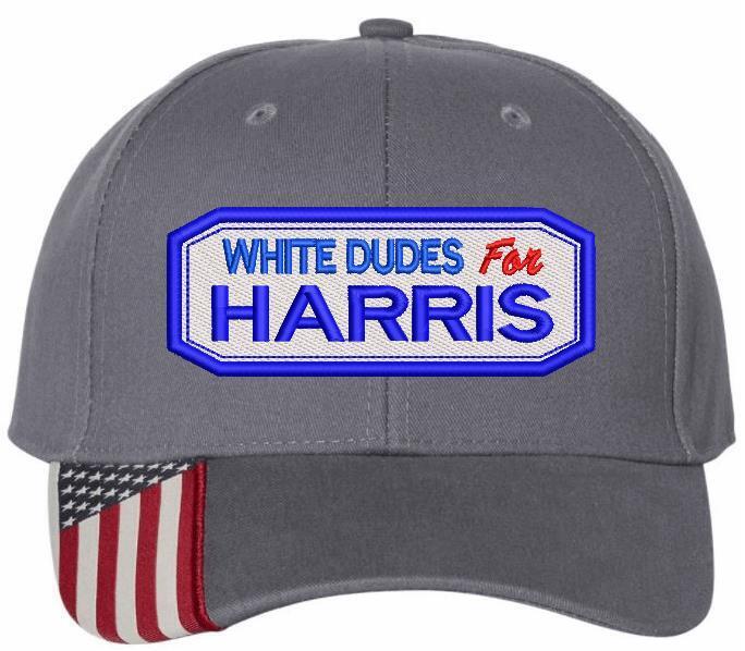 White Dudes For Kamala-Harris Hat Embroidered USA300 Adjustable Hat Kamala 2024