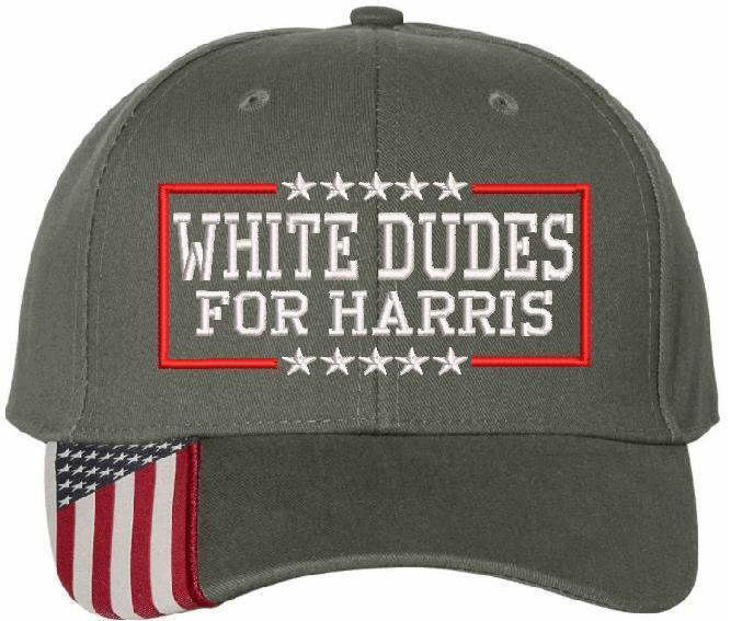 White Dudes For Kamala Harris Hat Embroidered USA300 Adjustable Hat Version Two