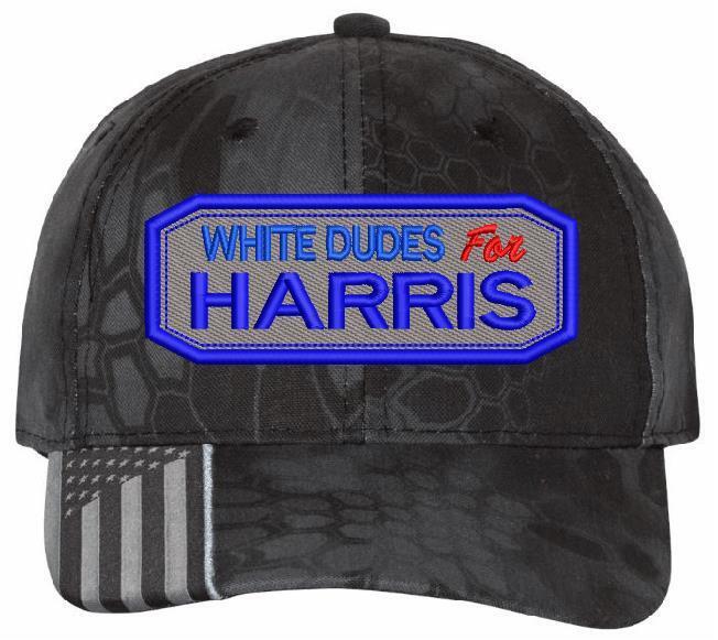 White Dudes For Kamala-Harris Hat Embroidered USA300 Adjustable Hat Kamala 2024