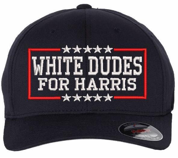 White Dudes For Kamala-Harris Hat Embroidered Flex Fit Harris 2024 Hat Version 2