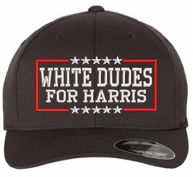 White Dudes For Kamala-Harris Hat Embroidered Flex Fit Harris 2024 Hat Version 2