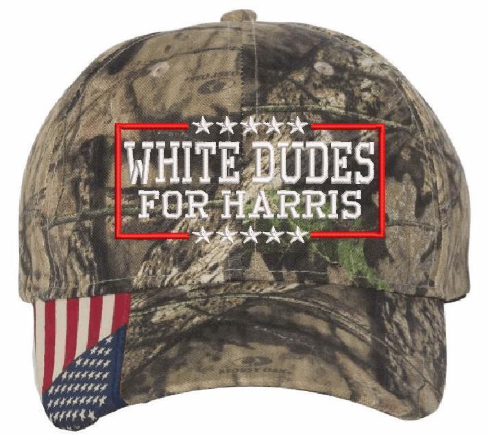 White Dudes For Kamala Harris Hat Embroidered USA300 Adjustable Hat Version Two